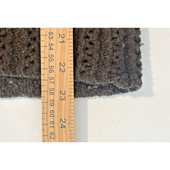 Sarah Spencer Brown V-Neck Lambs Wool Blend Cardigan Women's Size L Button Down - Picture 8 of 9